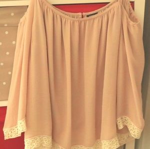 Torrid blush cold shoulder top